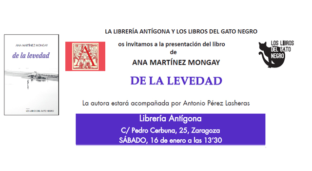 Ana Martínez Mongay presenta 'De la levedad' en Antígona